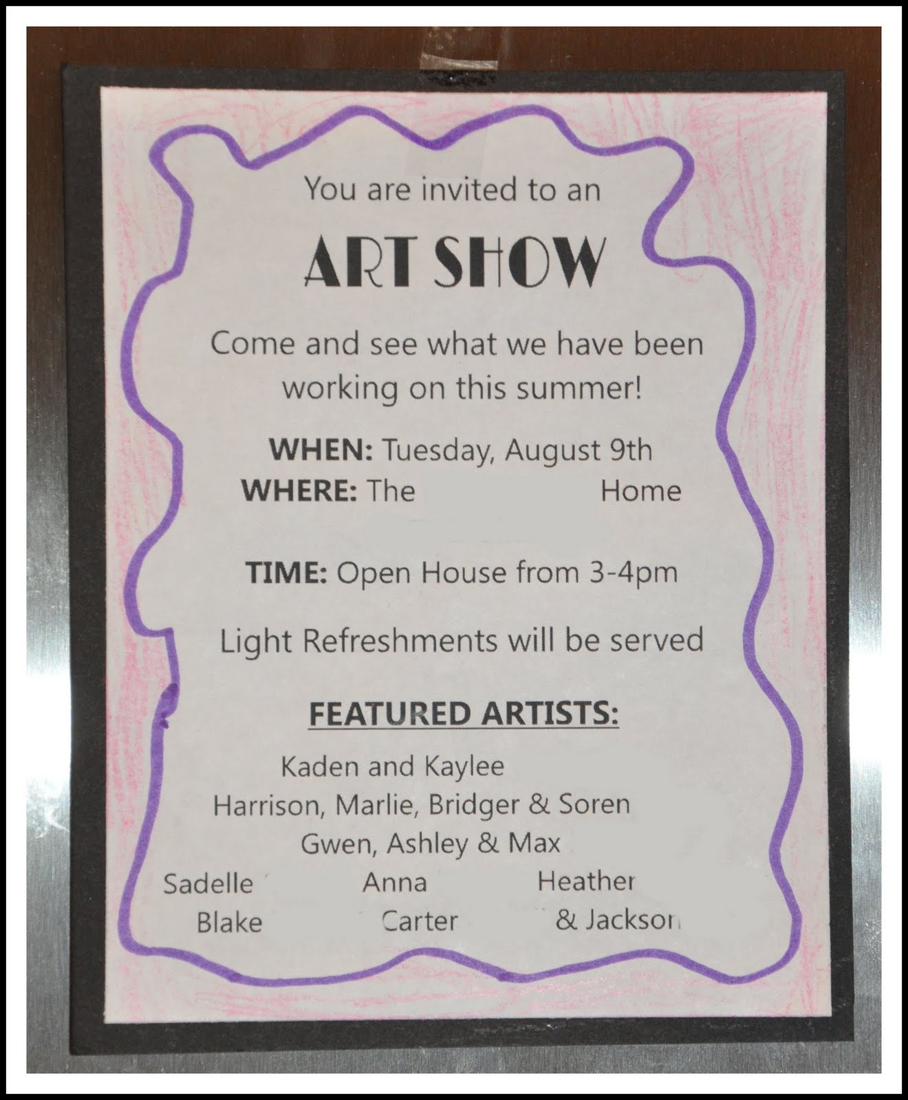 Homemaking Fun Summer Art Classes and Show
