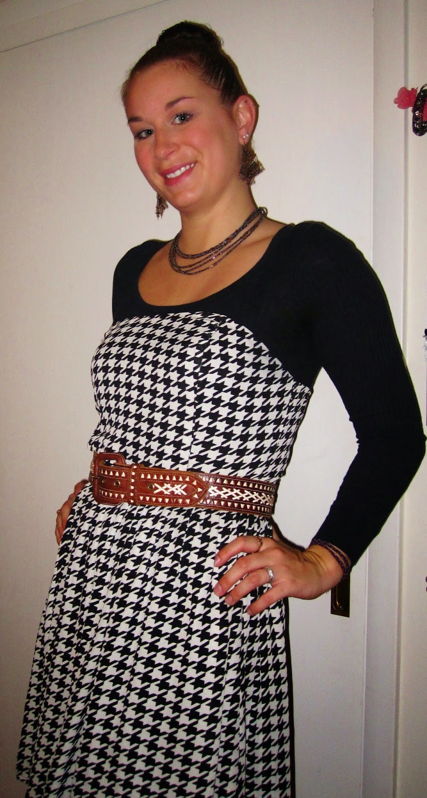 LowBudget Fashionista Houndstooth Dress Featuring Sugar Love Boutique