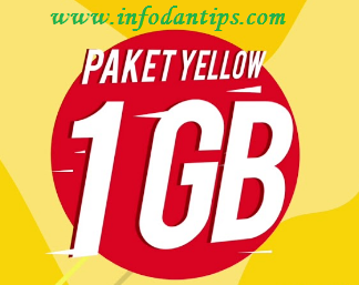 Promo Paket Yellow Internet Indosat Ooredoo 1000 Rupiah Mendapatkan Kuota Internet 1gb