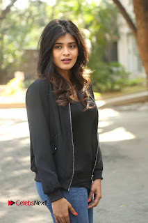 Actress Hebah Patel Stills in Denim Jeans at Ekkadiki Pothavu Chinnavada Thanks Meet  0076