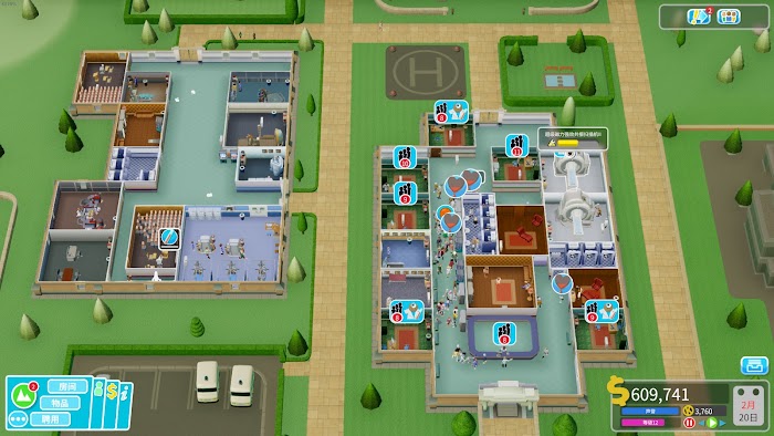 雙點醫院 (Two Point Hospital) 各關卡三星佈局與運營心得