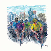 . I've been enjoying the broadcasts of the Tour de France during the past . (tour de france cycling frenzy imaginary)