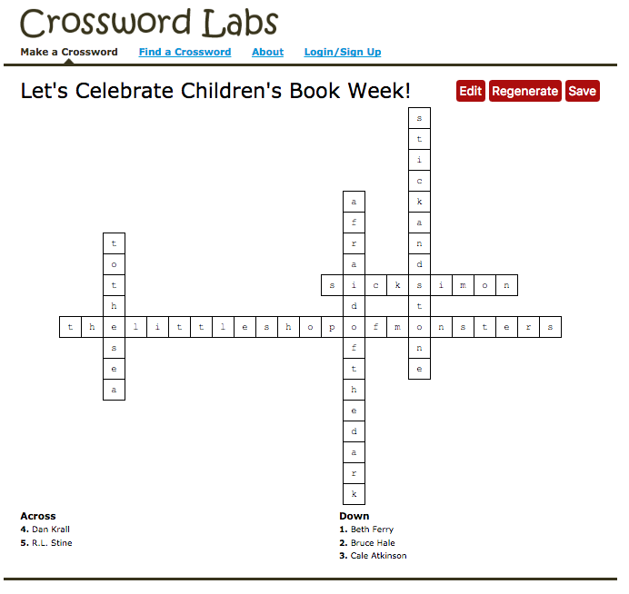 The Library Voice Crossword Labs, Jeopardy Labs, Bingo Baker, & Word
