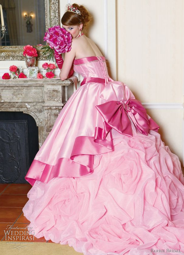 Big Pink  Wedding  Dress  Designs For Girls