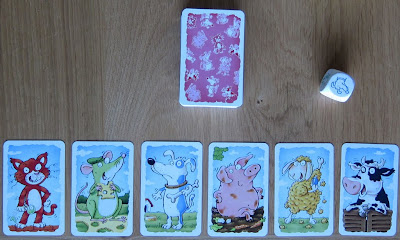 Wollmilchsau - The six animals, the deck of cards and the dice