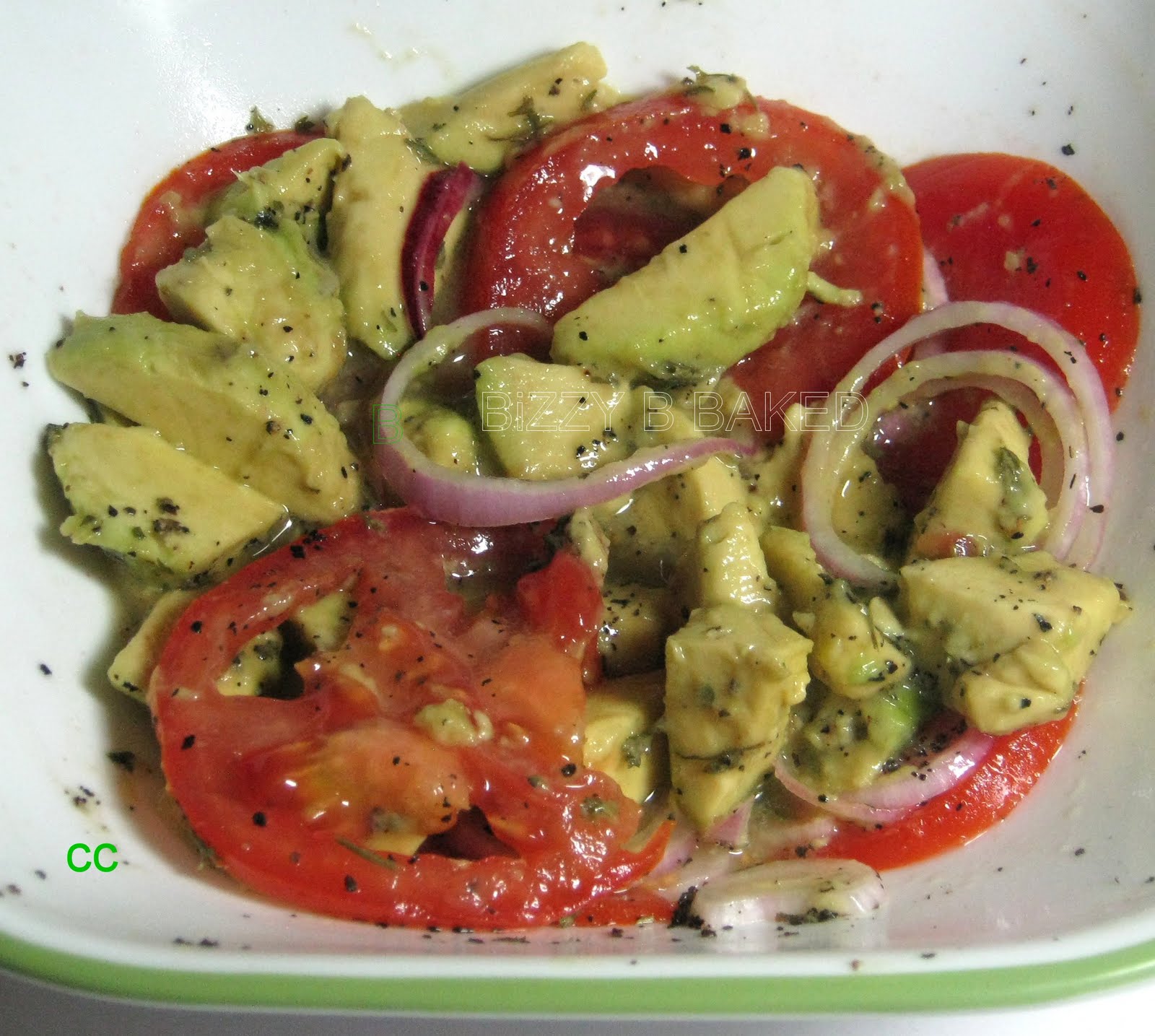 Tomato, Onion, Avocado Salad