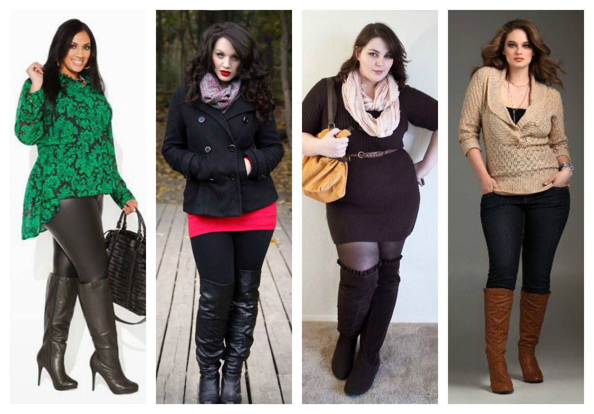 Outfits con botas para mujeres plus size 2023