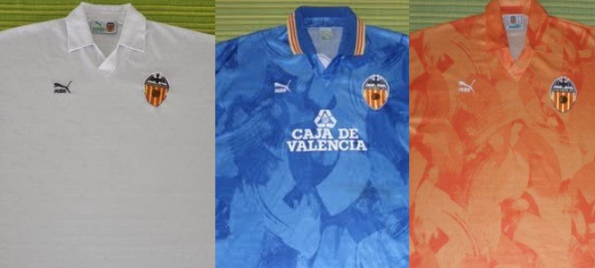 Camisetas de futbol 2013-2018 baratas: Camisetas Del Valencia C.F.Temporada 1981-2000