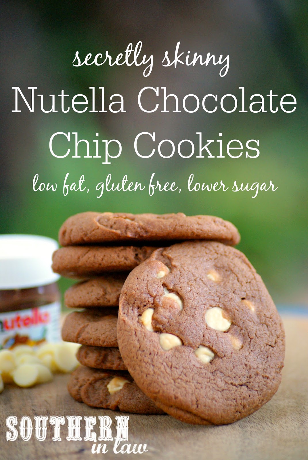 Secretly Skinny Gluten Free Nutella Chocolate Chip Cookie Recipe - low fat, gluten free, lower sugar