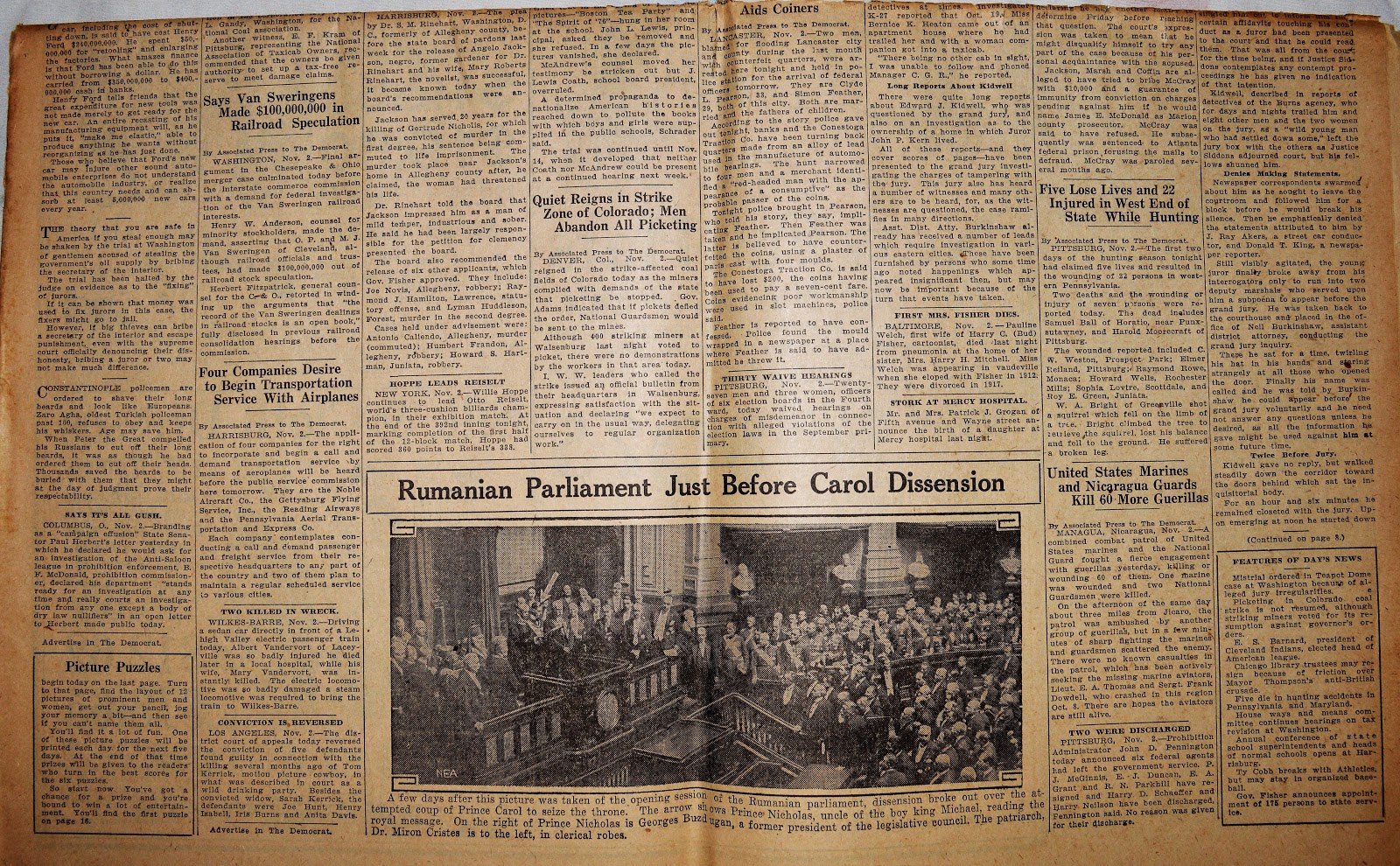Old Johnstown Newspapers November 3, 1927 The Johnstown Democrat