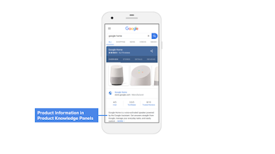 google search result pages showing how product information may show up in knowledge panels