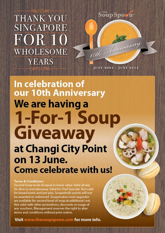 FoodieFC The Soup Spoon 1 for 1 Soup Giveaway at Changi City Point
