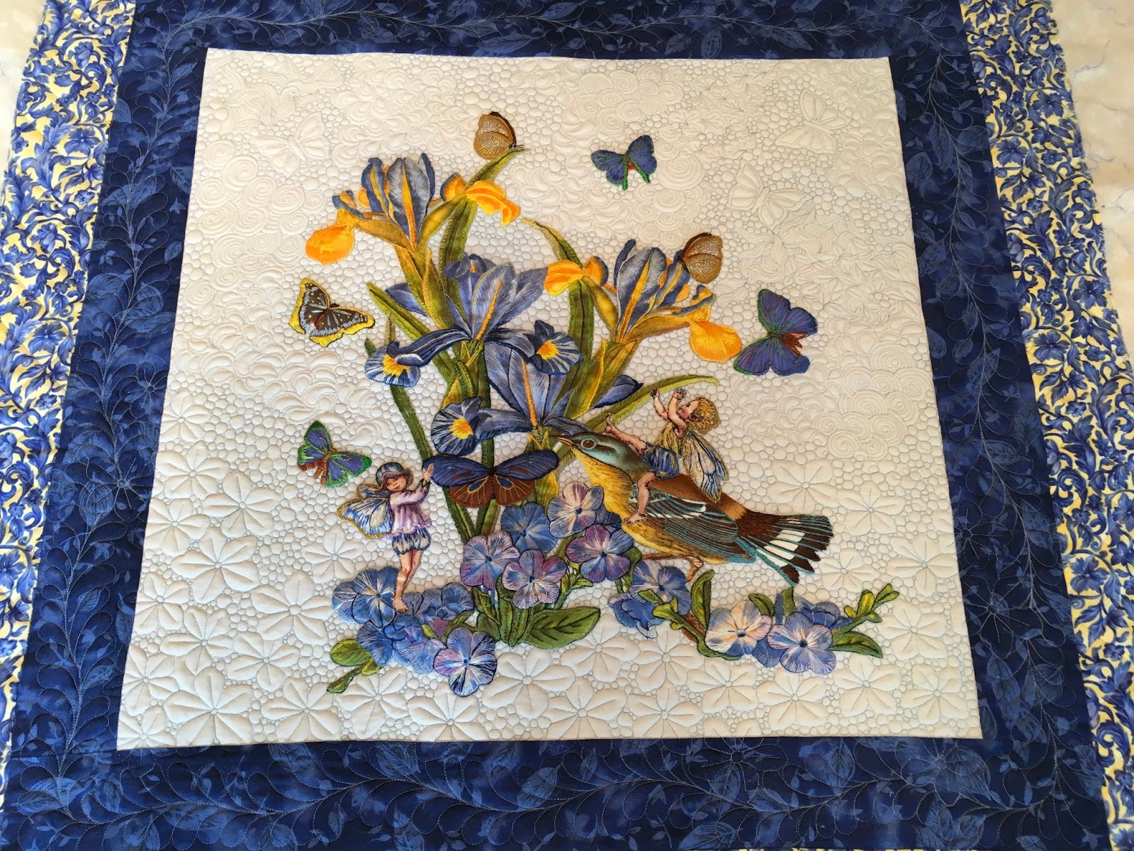 QUILTS AND SUCH Blue Fairy Wall Hanging