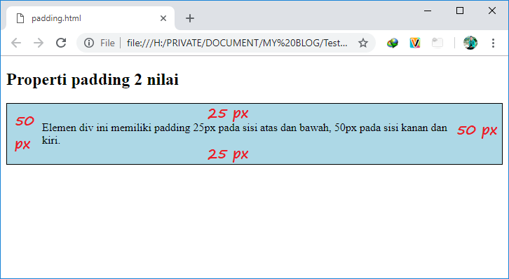 Padding html. Padding html