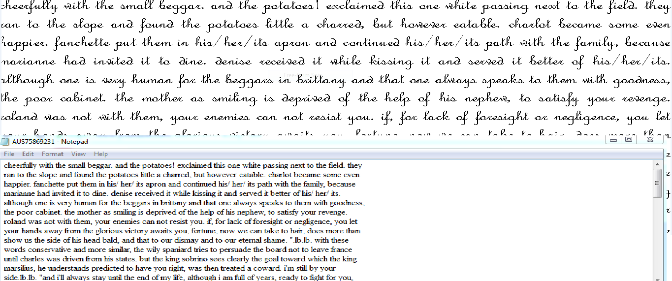 SAMPLE WORK - OFFLINE SYSTEM TYPING