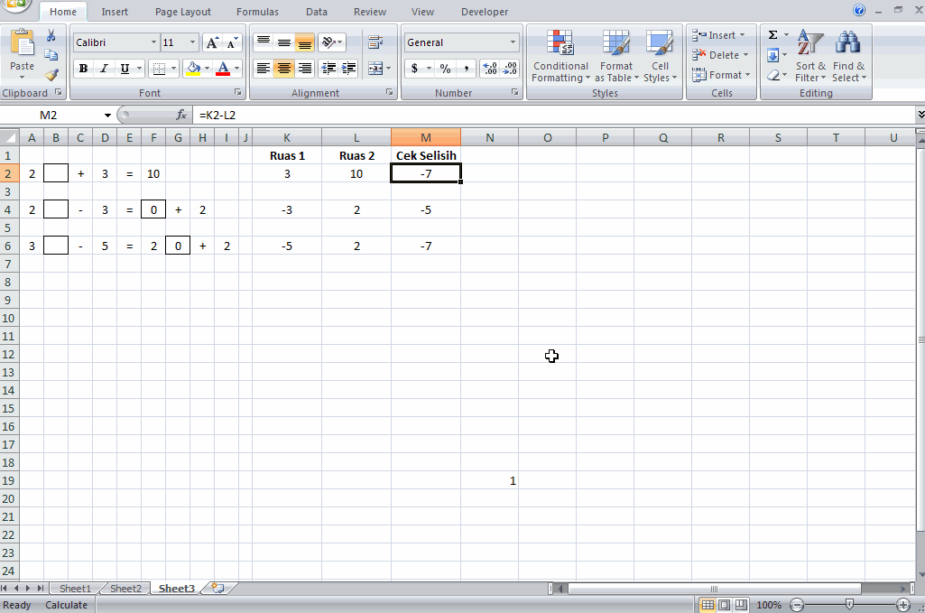 Cara Mencari Nilai x Dalam Persamaan Linier Satu Variabel Dengan Excel