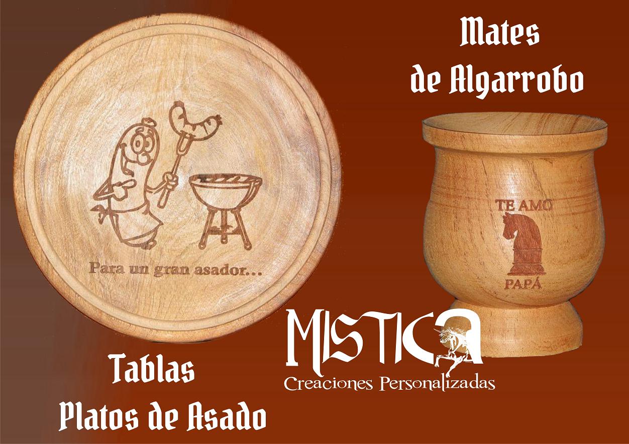 TABLAS (PLATOS DE ASADO) Y MATES DE ALGARROBO