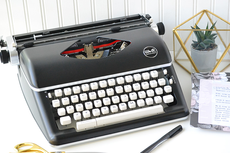 Aly Dosdall typecast typewriter and paper collection