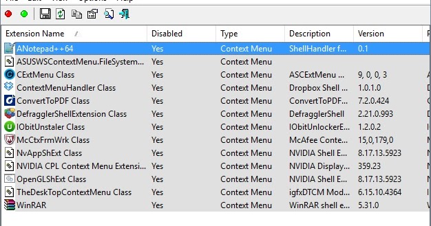Classic context menu. Classic context menu