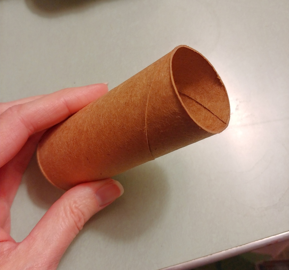 make a stamp from a toilet paper tube