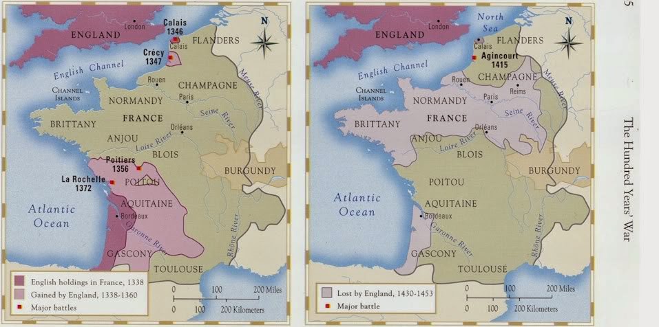 Столетняя война карта событий