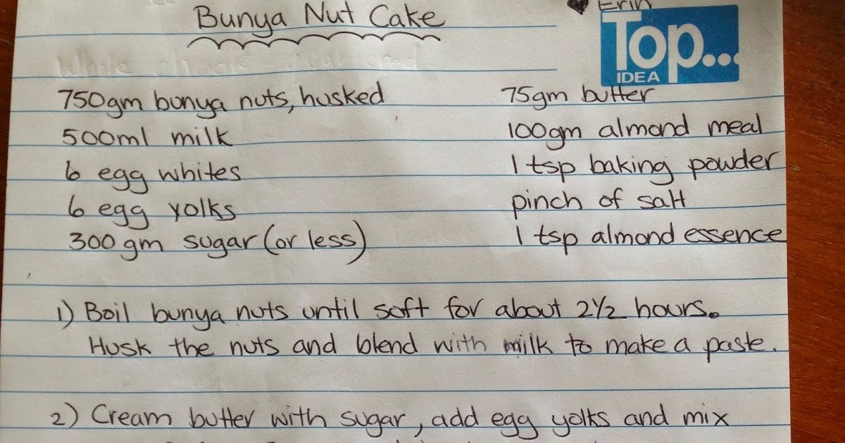 Fernmount Food Forest: Recipe: Bunya Nut Cake