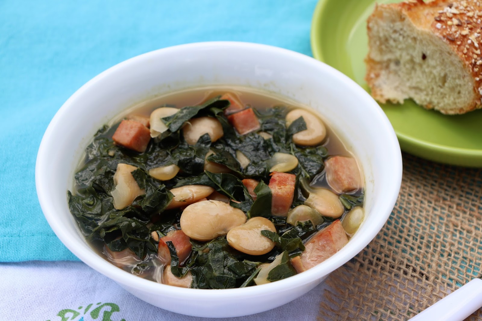 Yates Yummies Soup in a Snap Kale, Butter Bean, and Ham