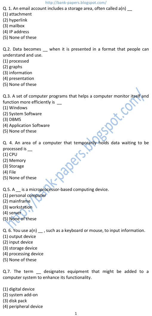 SBI Associate bank clerical question paper