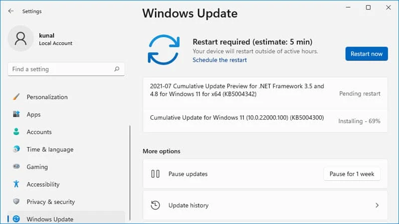 How to install Windows 11 Build 22000.100 (KB5004300)