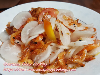 Ensaladang Labanos with Dried Shrimp