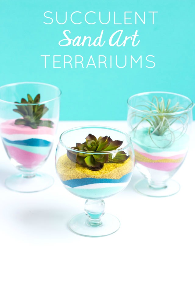 Make these succulent sand art terrariums for modern home decor!