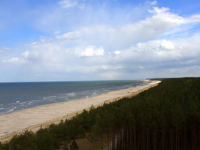 wybrzeże polskie, plaża, Dębki, widok z wieży widokowej
