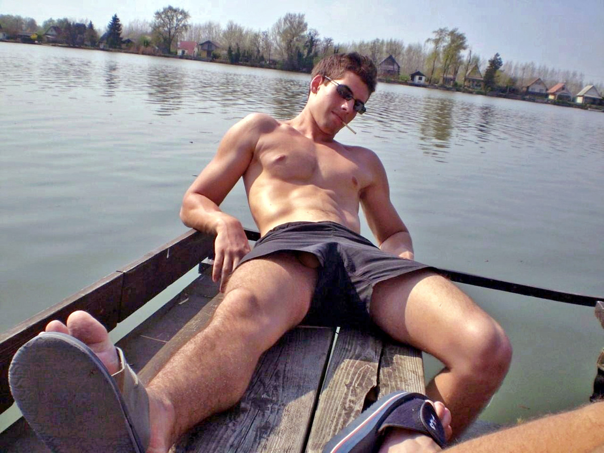 Cock Hanging Out Of Shorts