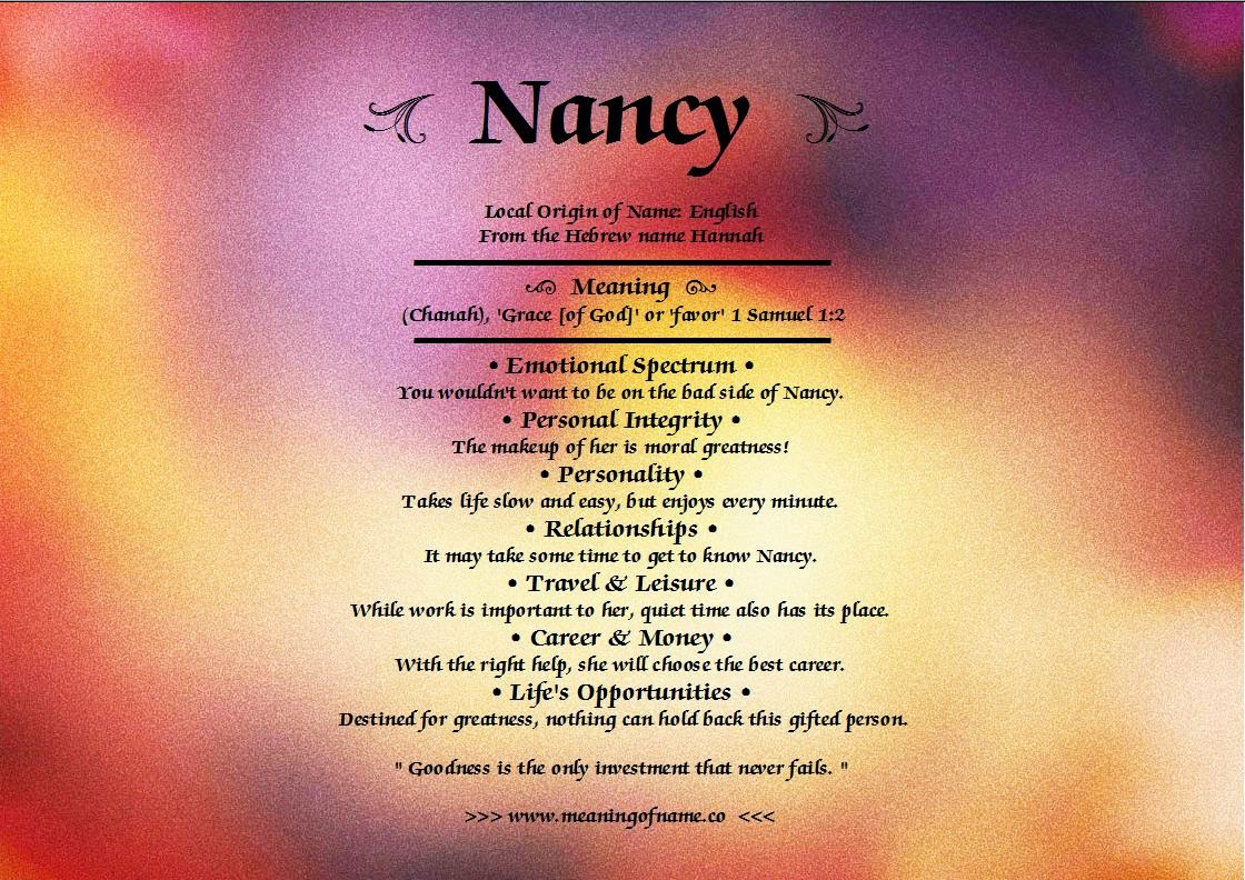 Nancy - Meaning of Name