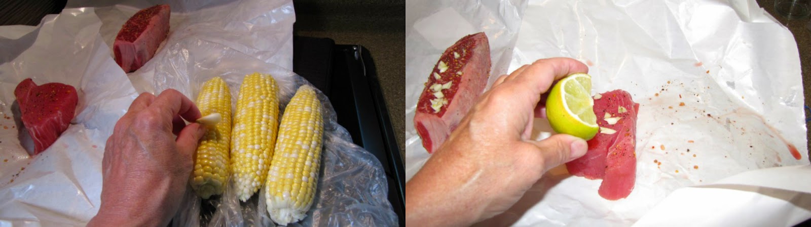 Preparing Ahi Tuna, fresh corn and Prime Rib Steak in a Lance Truck Camper Preparing Ahi Tuna, Fresh Corn and Prime Rib Steak in a Lance Truck Camper