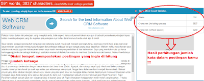 cara cek jumlah kata dalam sebuah postingan