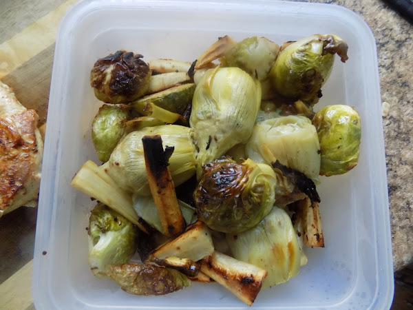 Are you getting enough fiber? (Feel good, fiber filled roasted brussels artichokes and parsnips) 