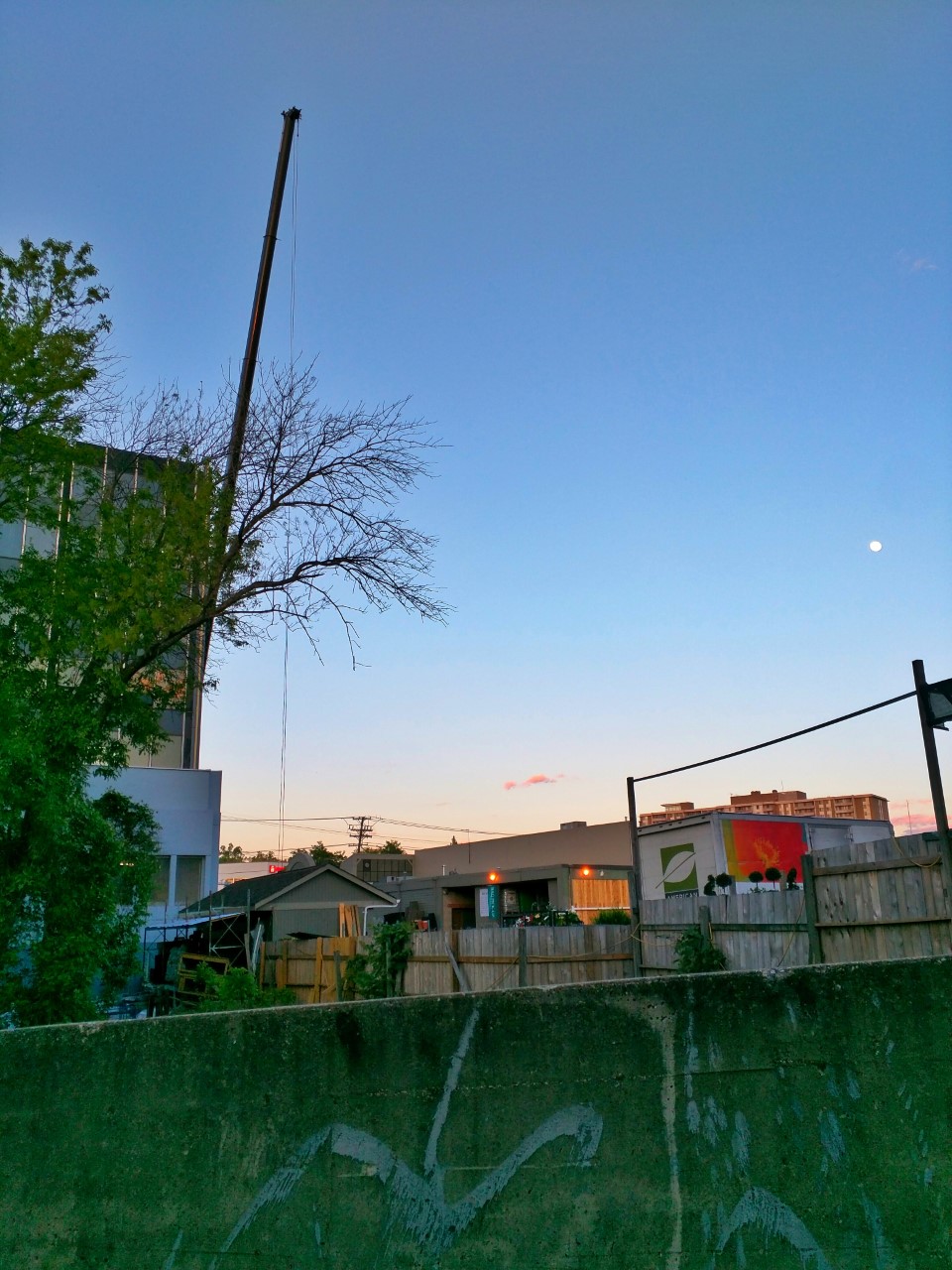 Robert Dyer Bethesda Row Crane dominates a busy evening