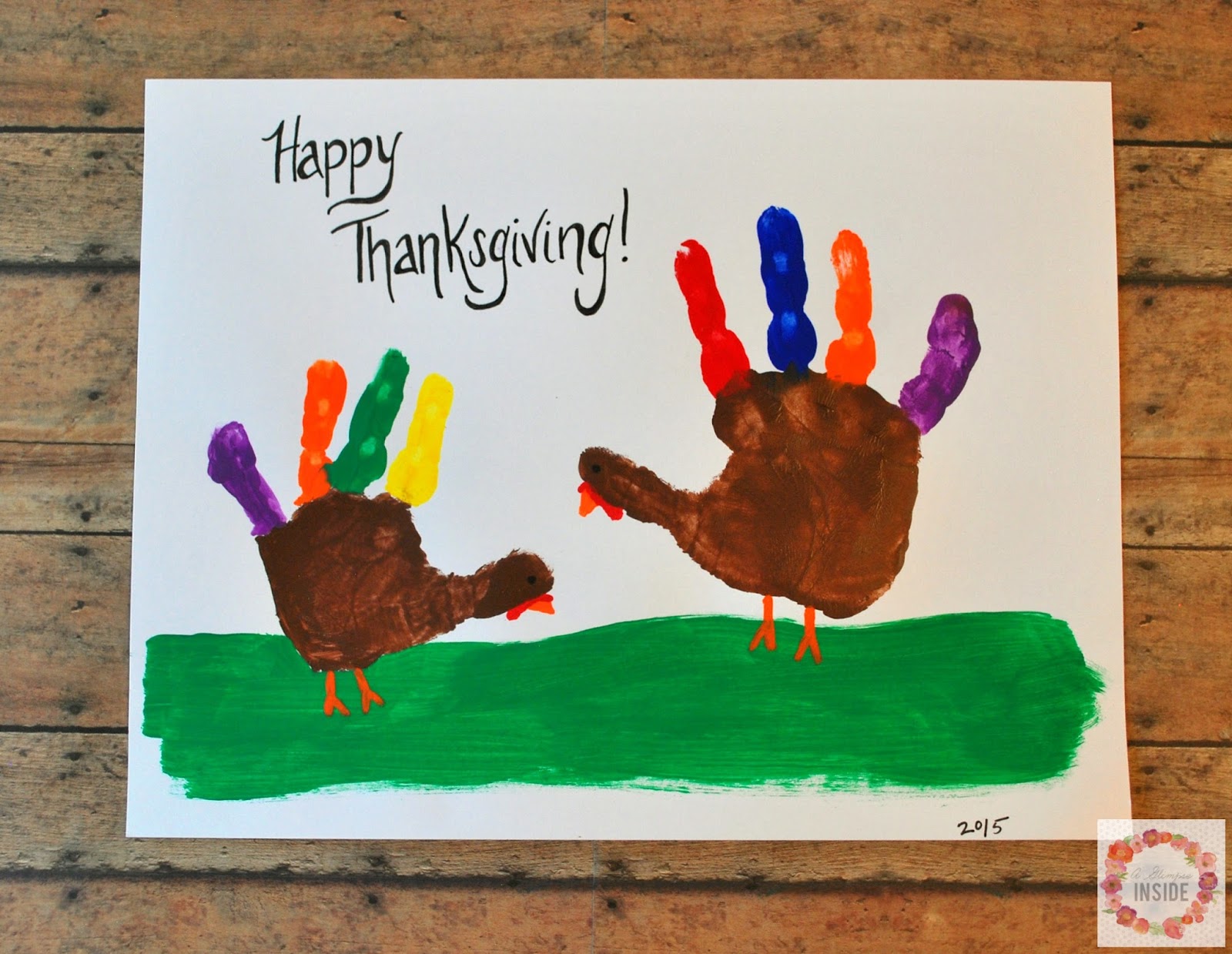 Simple Handprint Turkey Kid's Art | A Glimpse Inside