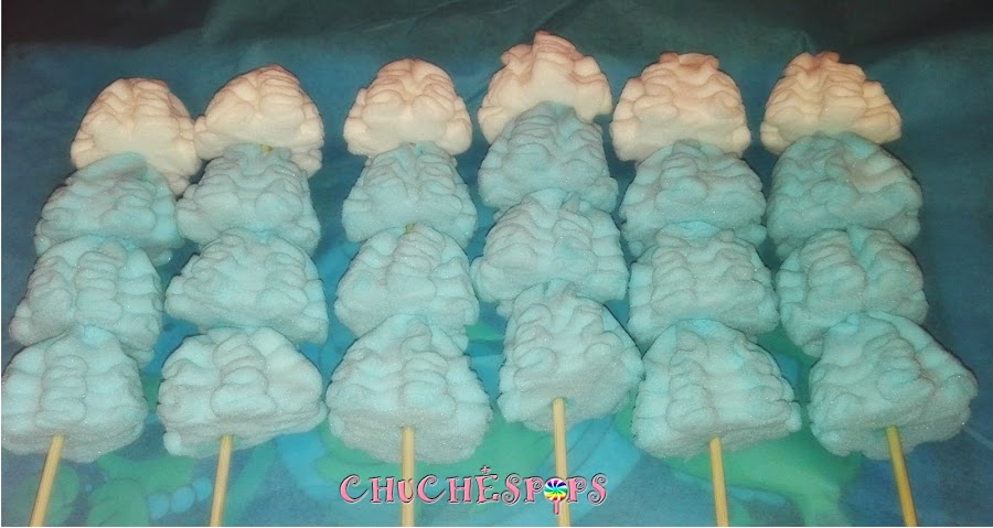 Brochetas Merenguitos Azul y blanco Frozen