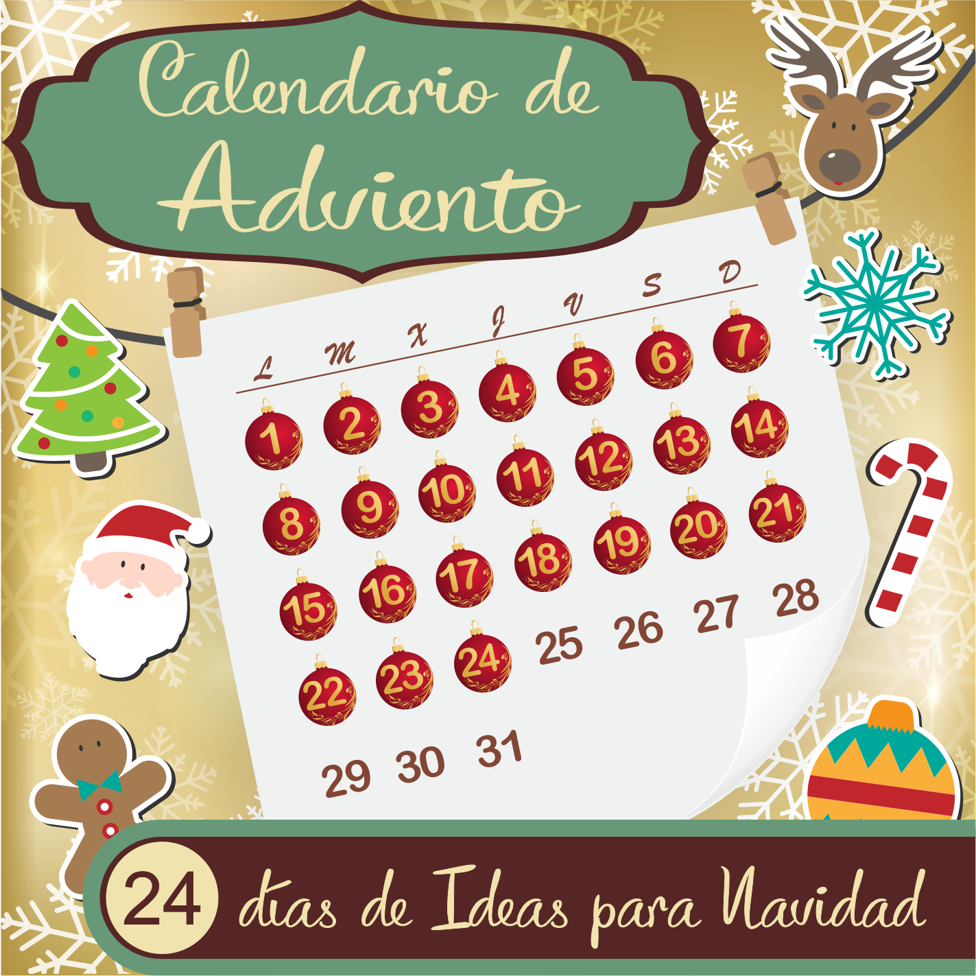 Calendario de Adviento Diy (Magnético y Reciclado)