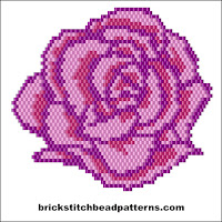 Free brick stitch seed bead necklace pendant pattern charts.