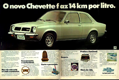 propaganda Chevette - 1977.  propaganda anos 70. propaganda carros anos 70. reclame anos 70. Oswaldo Hernandez.. 