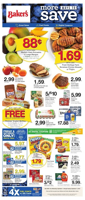 Baker's Sale Ad September 18 - 24, 2019