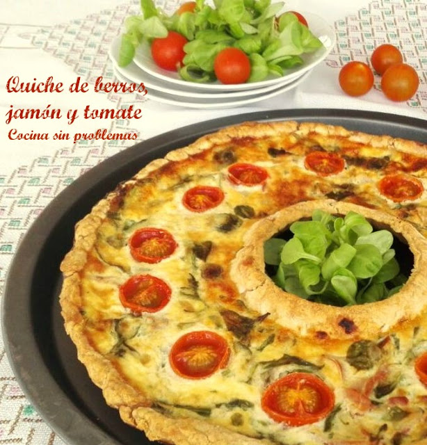 Corona Rellena Salada De Berrros, Jamón Y Tomate. 4º Aniversario Desafío En La Cocina.
