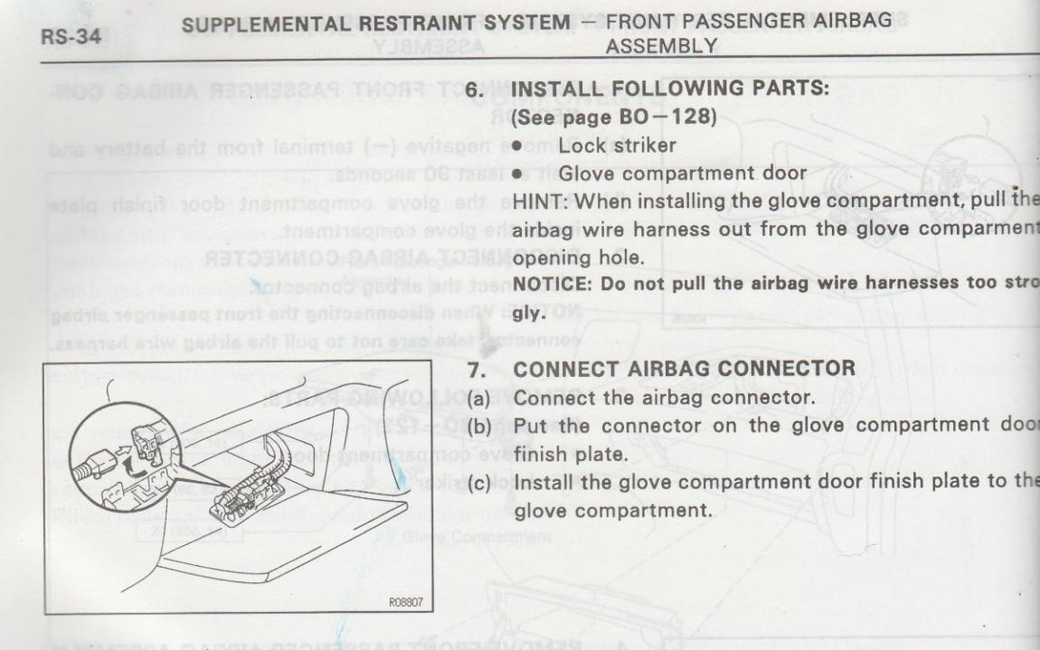 Toyota Previa: Front Passenger Airbag Assembly Removal and Installation