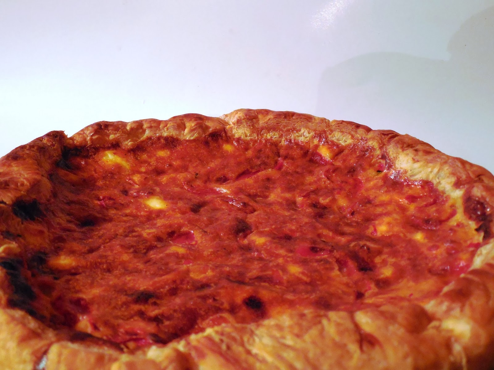 Tarta cu branza si ardei copt