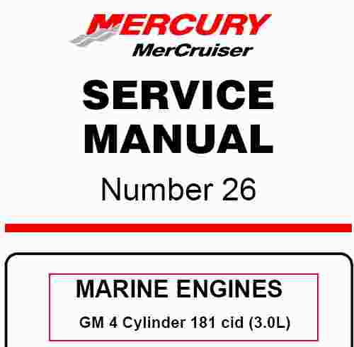 Mercruiser Gm 4 Cylinder 181 Cid  3 0l  Service Manual