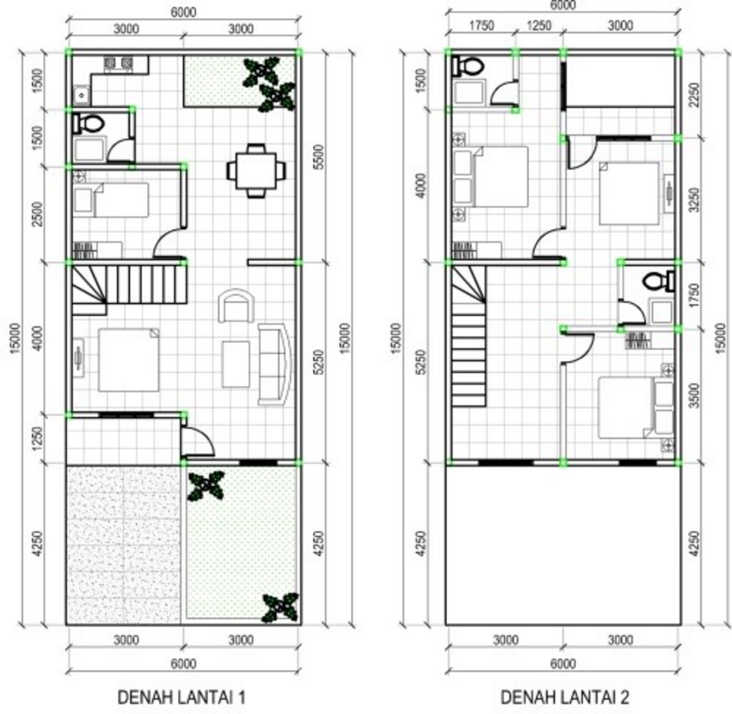 Denah Rumah Minimalis 2 Lantai Ukuran 10x12 Desain Rumah Minimalis