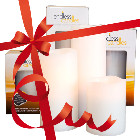 Endless Candles led-ljus brinner upp till 1000 timmar på två vanliga C-batterier!